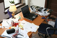 Executive function skills can help organize a messy desk.