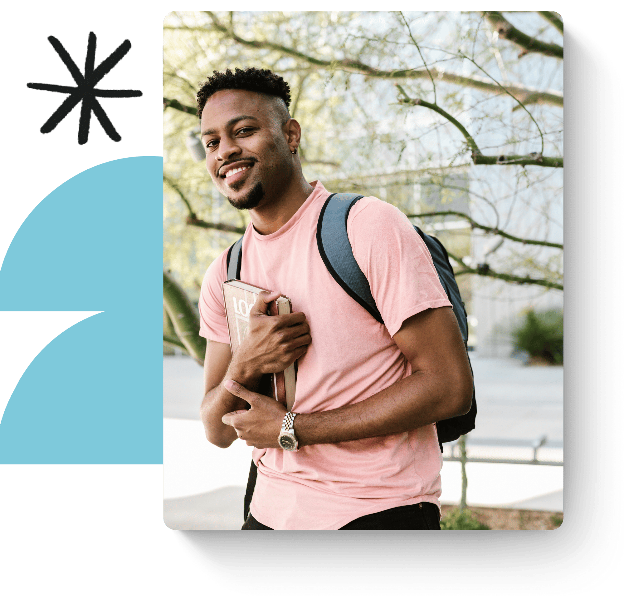 African-American male on college campus