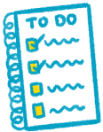 Yellow and blue sketch of a to do list