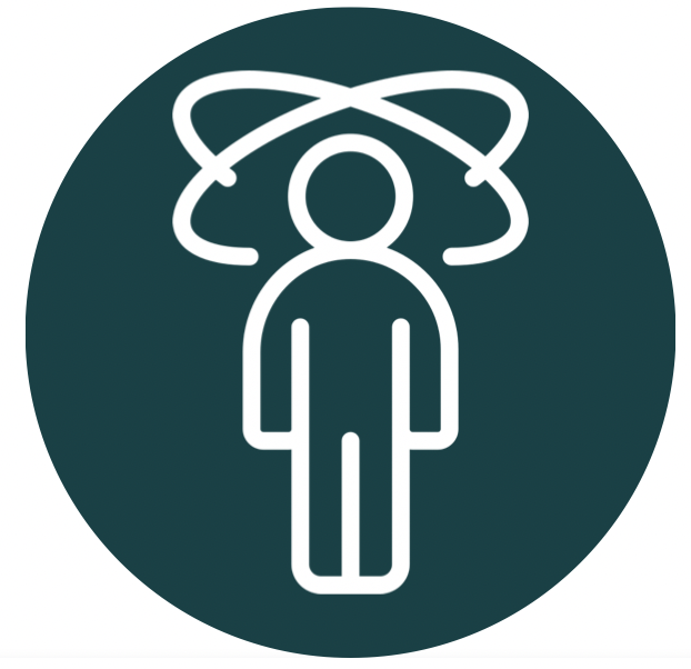 Human with spinning lines around head